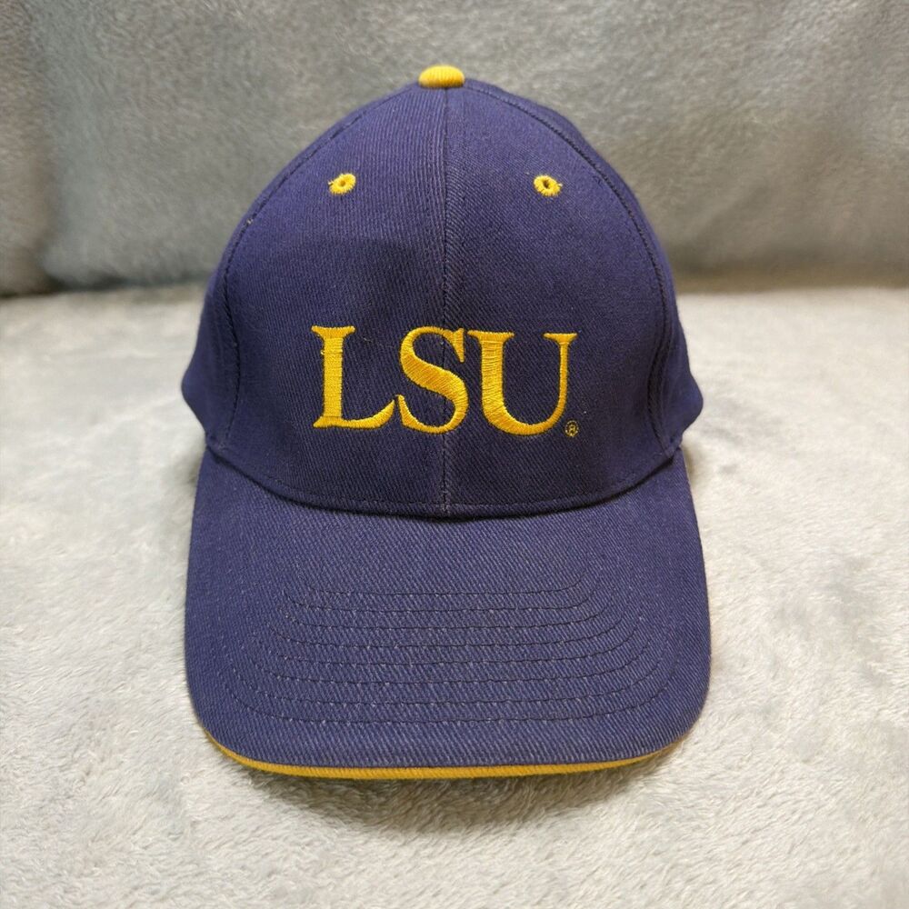 LSU Tigers Signatures Hat Purple Gold NCAA Adjustable Strapback Cap NWOT